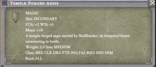TEMPLE-FORGED AEGIS item card